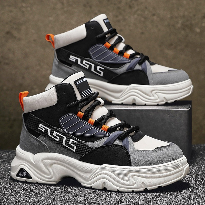 Damen Sportliche High-Top Sneakers mit kontrastierenden Designs und rutschfester Sohle R&B