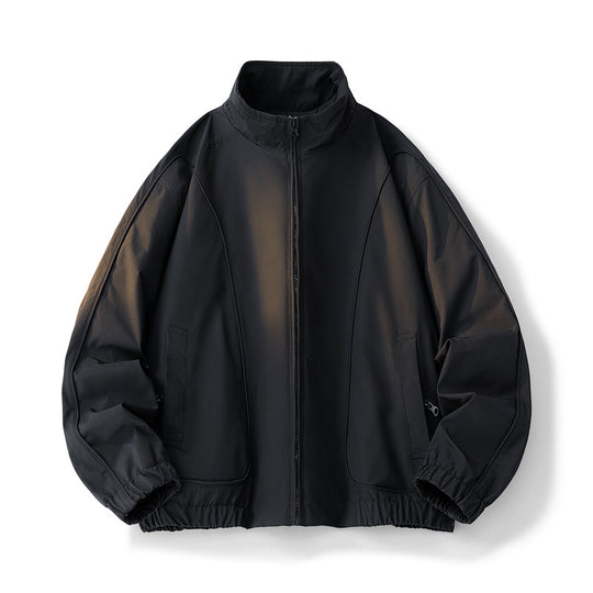 Damen hochschneiderte Übergangsjacke mit elastischem Bund und praktischen Taschen R&B