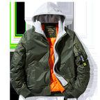Herren Bomberjacke mit abnehmbarer Kapuze und praktischen Taschen R&B