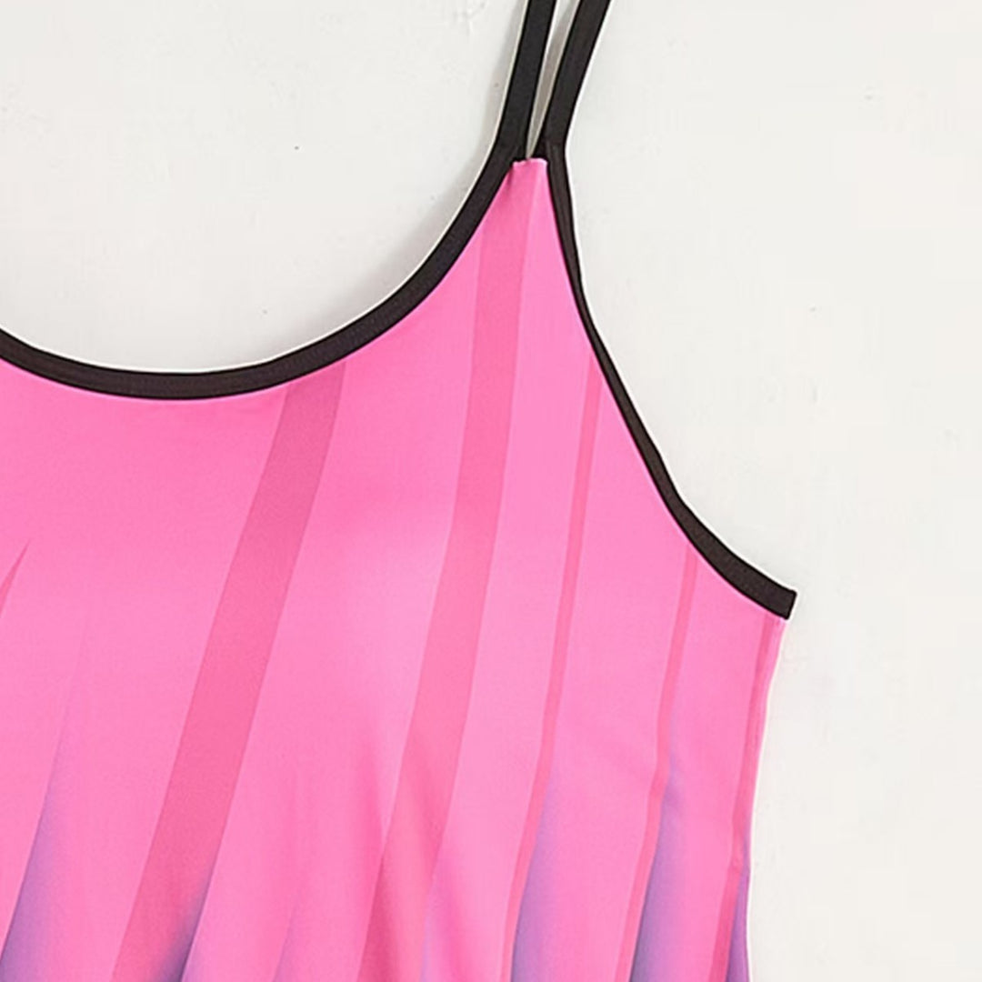 Damen Sportliches Tankini-Set mit farbenfrohem Oberteil und bequemen Shorts R&B