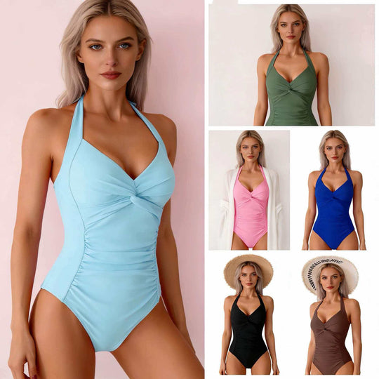 Damen Eleganter Wickel-Badeanzug R&B