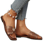 Damen Wedge-Pantoletten mit elegantem Schlangenleder-Design und modischem Riemen R&B