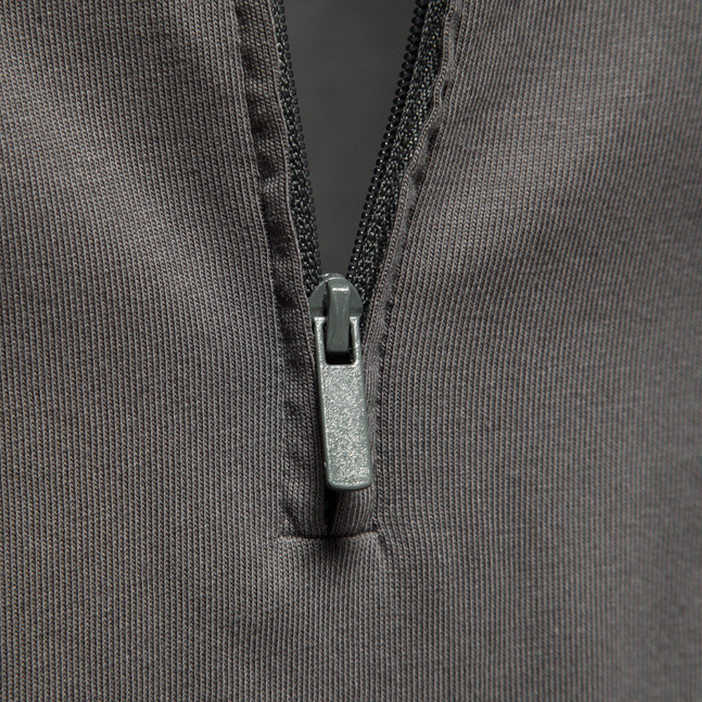 Herren Langärmliges Poloshirt mit modischem Reißverschluss und angenehmer Baumwollmischung