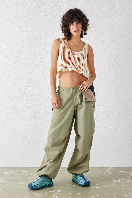 Damen luftiges Netz-Crop-Top R&B