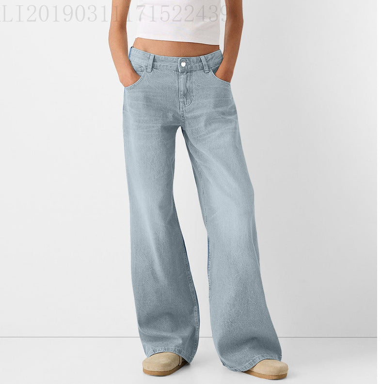 Damen weit geschnittene Jeanshose im Vintage-Stil R&B