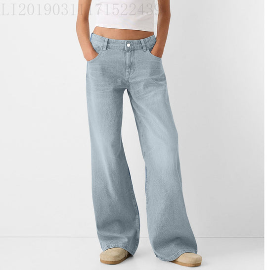 Damen weit geschnittene Jeanshose im Vintage-Stil R&B
