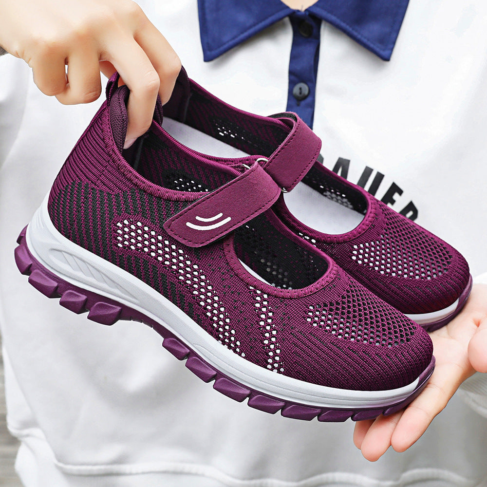 Damen Sportliche Slip-On Sneakers mit verstellbarem Riemen