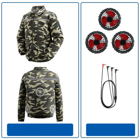 Herren nan belüftete Arbeitsjacke mit integrierten Lüftern, USB-Stromanschluss und reflektierenden Einsätzen R&B