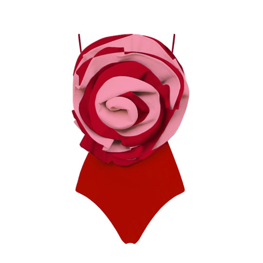 Damen Badeanzug mit dekorativem Rosenmotiv R&B