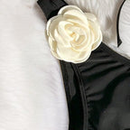 Damen Bikini mit dekorativen Blumenapplikationen R&B
