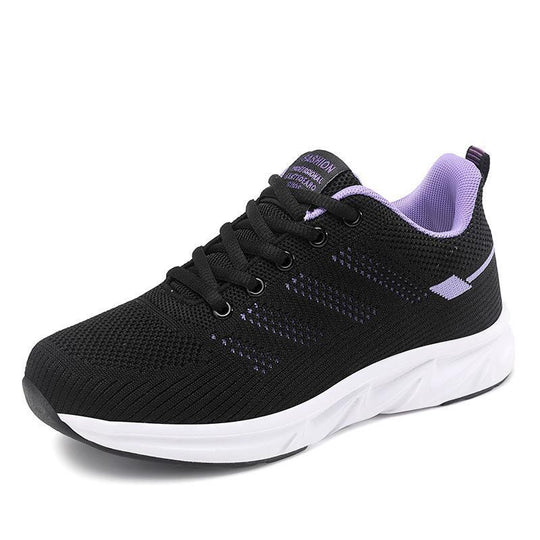 Damen nan leichtgewichtige atmungsaktive Strick-Laufschuhe mit viskoelastischer Einlegesohle und stoßdämpfender Zwischensohle R&B