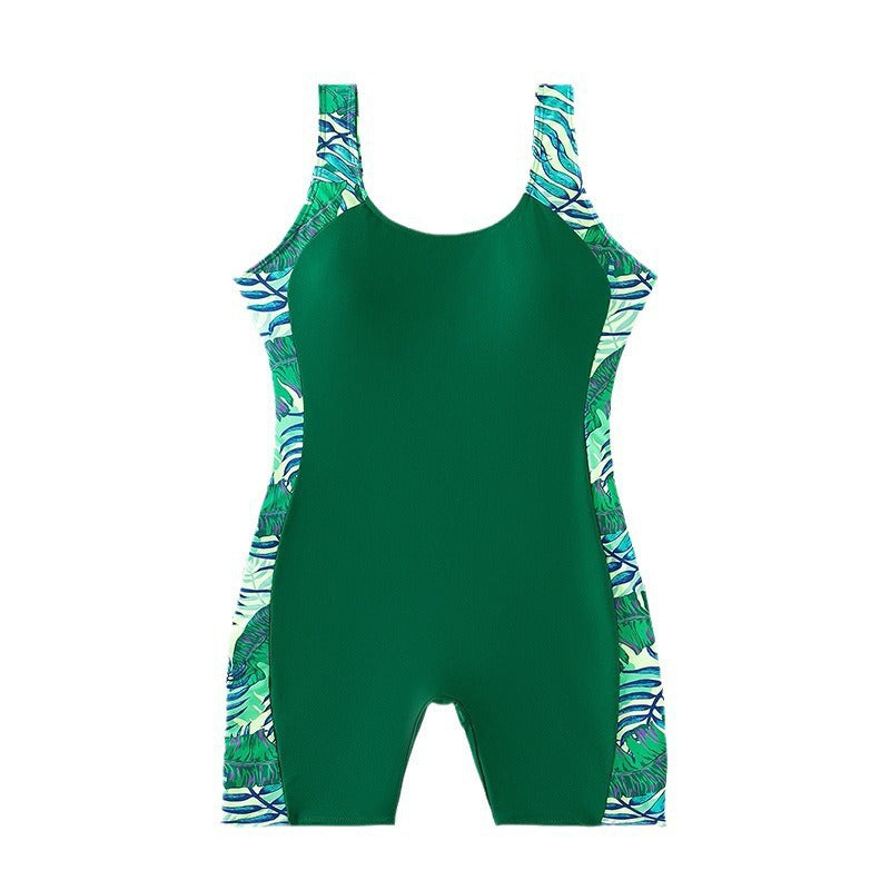 Damen Sportlicher Einteiler Badeanzug mit floralem Design R&B