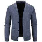 Herren klassische Strickjacke mit strukturiertem Design und praktischen Taschen R&B