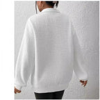 Damen Sweater mit hohem Kragen und strukturierter Oberfläche R&B