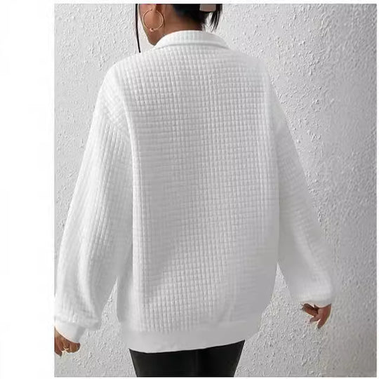 Damen Sweater mit hohem Kragen und strukturierter Oberfläche R&B