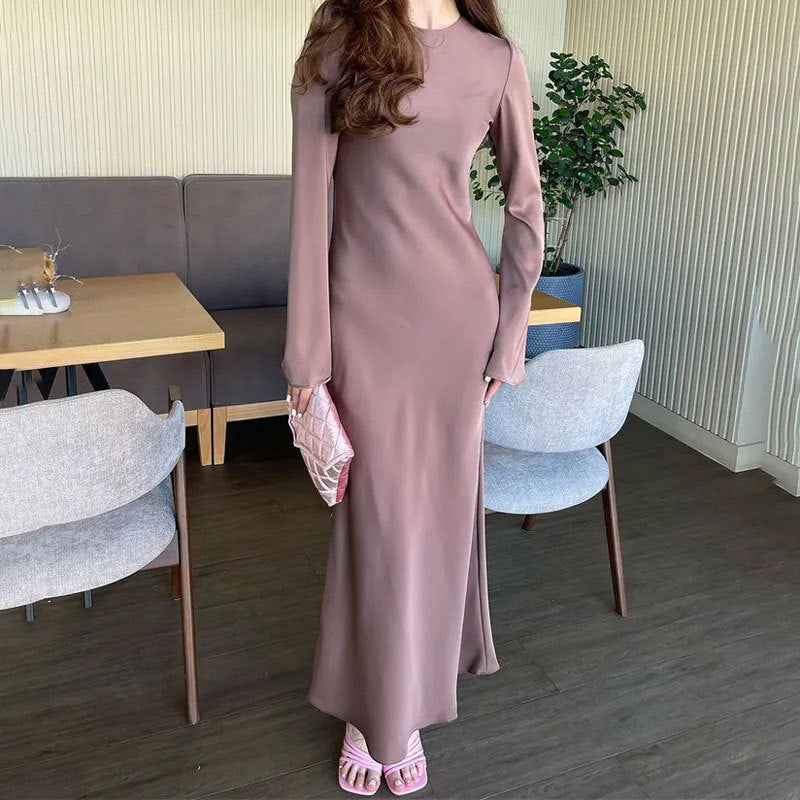 Damen Elegantes Maxikleid mit schmeichelndem Schnitt und ausgestellten Ärmeln R&B
