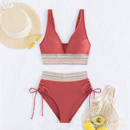 Damen Hochgeschnittener Sportbikini R&B