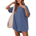 Damen Sportliches Oversized T-Shirt Kleid R&B