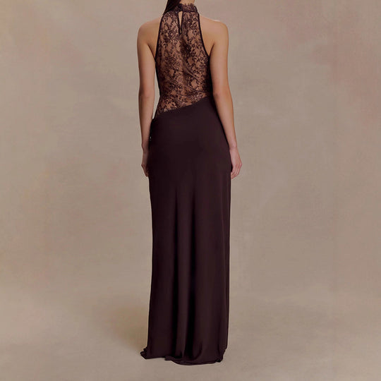 Damen Elegantes Bodenkonturen-Kleid mit exquisiter Spitzeneinlage R&B