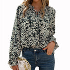 Damen Bluse mit einzigartigem Tiermotiv und Rüschendetails