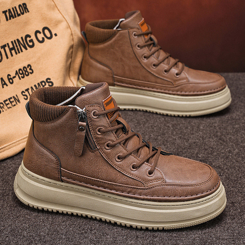 Damen Hohe Schnürstiefel mit seitlichem Reißverschluss und dämpfender Sohle R&B