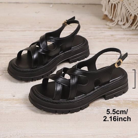 Damen komfortable Riemensandalen mit modischer Schnallenverzierung R&B