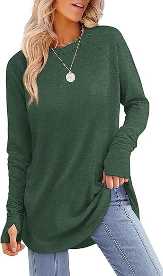 Damen lässiger Langarmshirt mit modernem Schnitt R&B