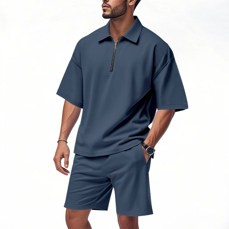 Herren lässiges Sport-Set mit kurzem Oberteil und praktischen Shorts R&B