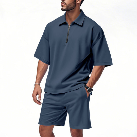 Herren lässiges Sport-Set mit kurzem Oberteil und praktischen Shorts R&B