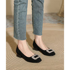 Damen Ballerina mit eleganter Strassschnalle