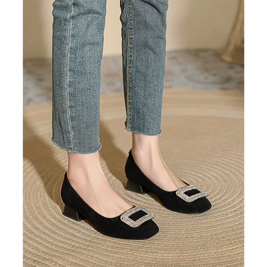 Damen Ballerina mit eleganter Strassschnalle R&B