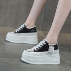Damen Chunky Plateausneaker mit atmungsaktiver Mesh-Oberfläche und modischer Schnürung