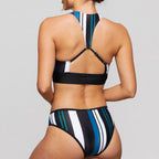 Damen Sport-Bikini-Set mit Strahlenmuster R&B