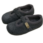Damen Hausschuhe mit weichem Fleece-Innenfutter und modischem Schnallenverschluss R&B