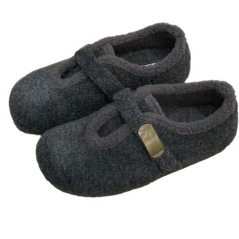 Damen Hausschuhe mit weichem Fleece-Innenfutter und modischem Schnallenverschluss R&B