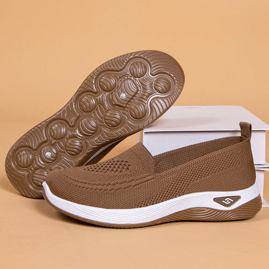 Damen Hochwertige Slip-On Freizeitschuhe mit atmungsaktiver Strickoberfläche R&B