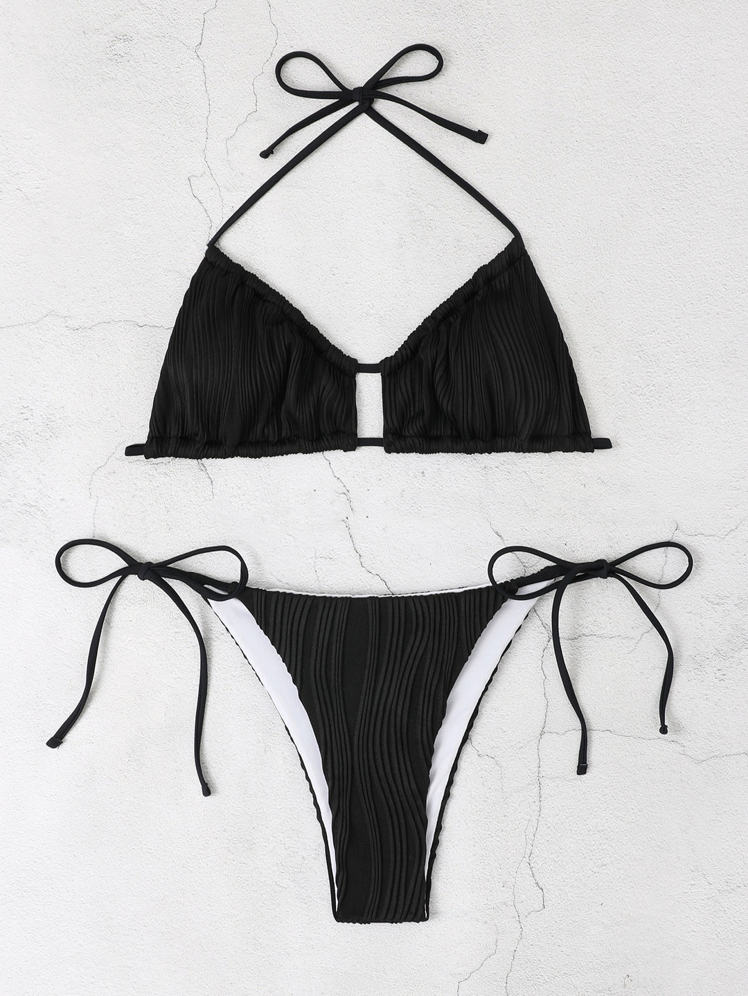Damen Triangel-Bikini-Set mit raffinierten Rüschendetails R&B
