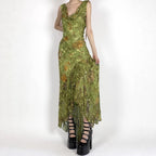Damen Maxikleid mit asymmetrischem Saum und floralem Design R&B
