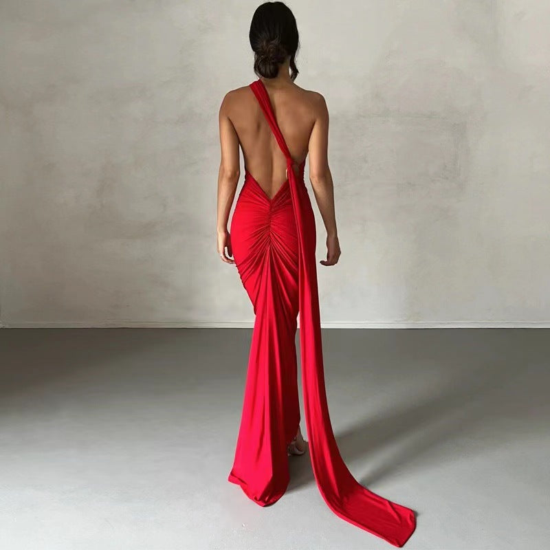 Damen Elegantes Wickelkleid mit asymmetrischem Saum und figurbetontem Schnitt R&B