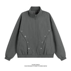 Damen modische Übergangsjacke mit hohem Kragen und praktischen Druckknopfdetails R&B