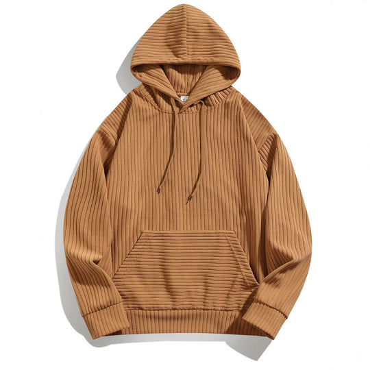 Herren Kapuzenpullover mit strukturierter Ripp-Textur und praktischen Taschen R&B