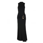 Damen Elegantes Maxikleid mit figurbetonendem Schnitt und dekorativem Taillengürtel R&B