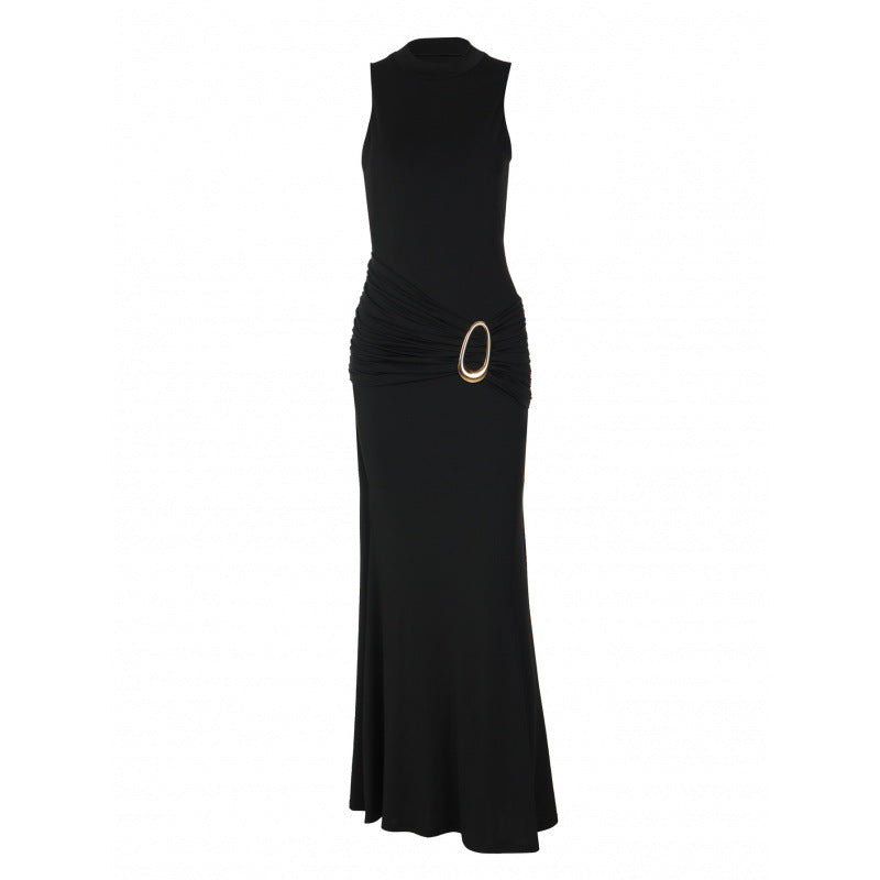 Damen Elegantes Maxikleid mit figurbetonendem Schnitt und dekorativem Taillengürtel R&B
