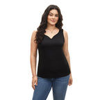 Damen ärmelloses Tanktop mit schwungvollem V-Ausschnitt R&B