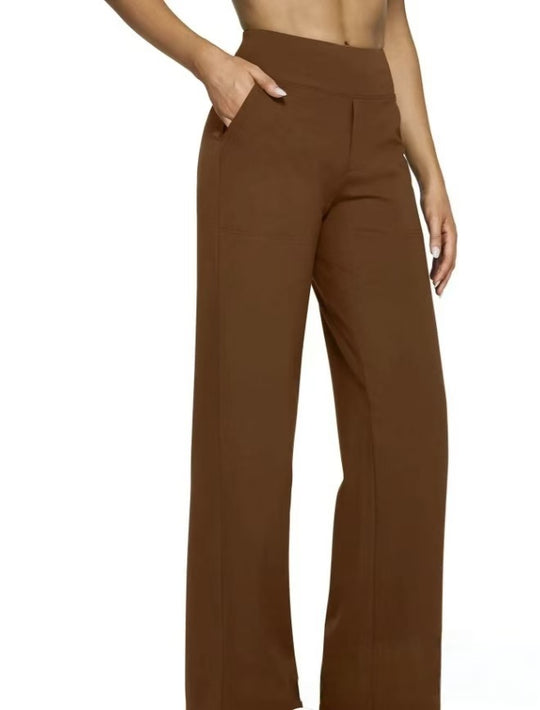 Damen Weit geschnittene Komfort-Hose mit elastischem Bund und praktischen Taschen R&B