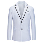 Herren eleganter smoking blazer mit kontrastierenden Details und praktischen Taschen
