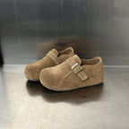 Damen Clogs aus hochwertigem Wildleder mit dekorativem Schnallenverschluss R&B