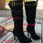 Damen Overknee Stiefel mit modischem Falten-Design und hochwertigem Material R&B