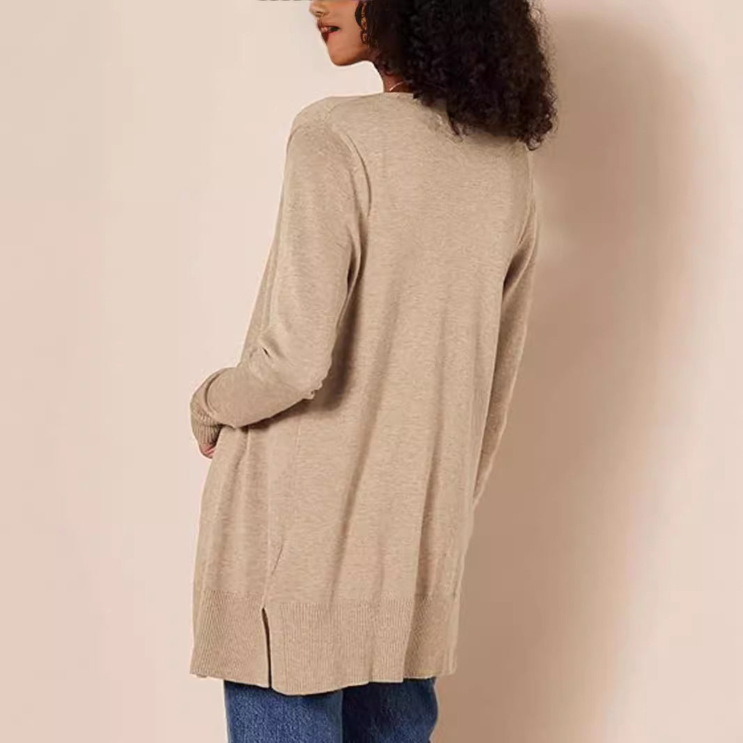 Damen lässiger Strickcardigan im minimalistischen Design