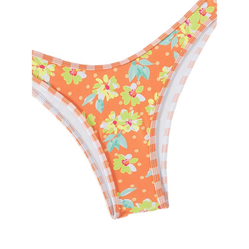 Damen Triangel-Bikini mit floralem Druck und verstellbaren Trägern R&B